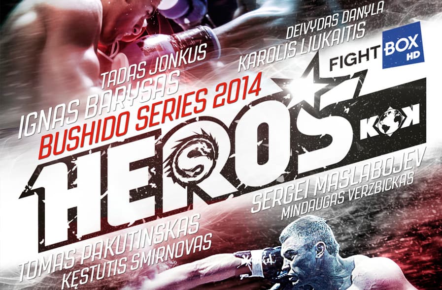 FightBOX KOK HEROS 2014 & BUSHIDO on the 15th November, in Siemens Arena, Lithuania event poster
