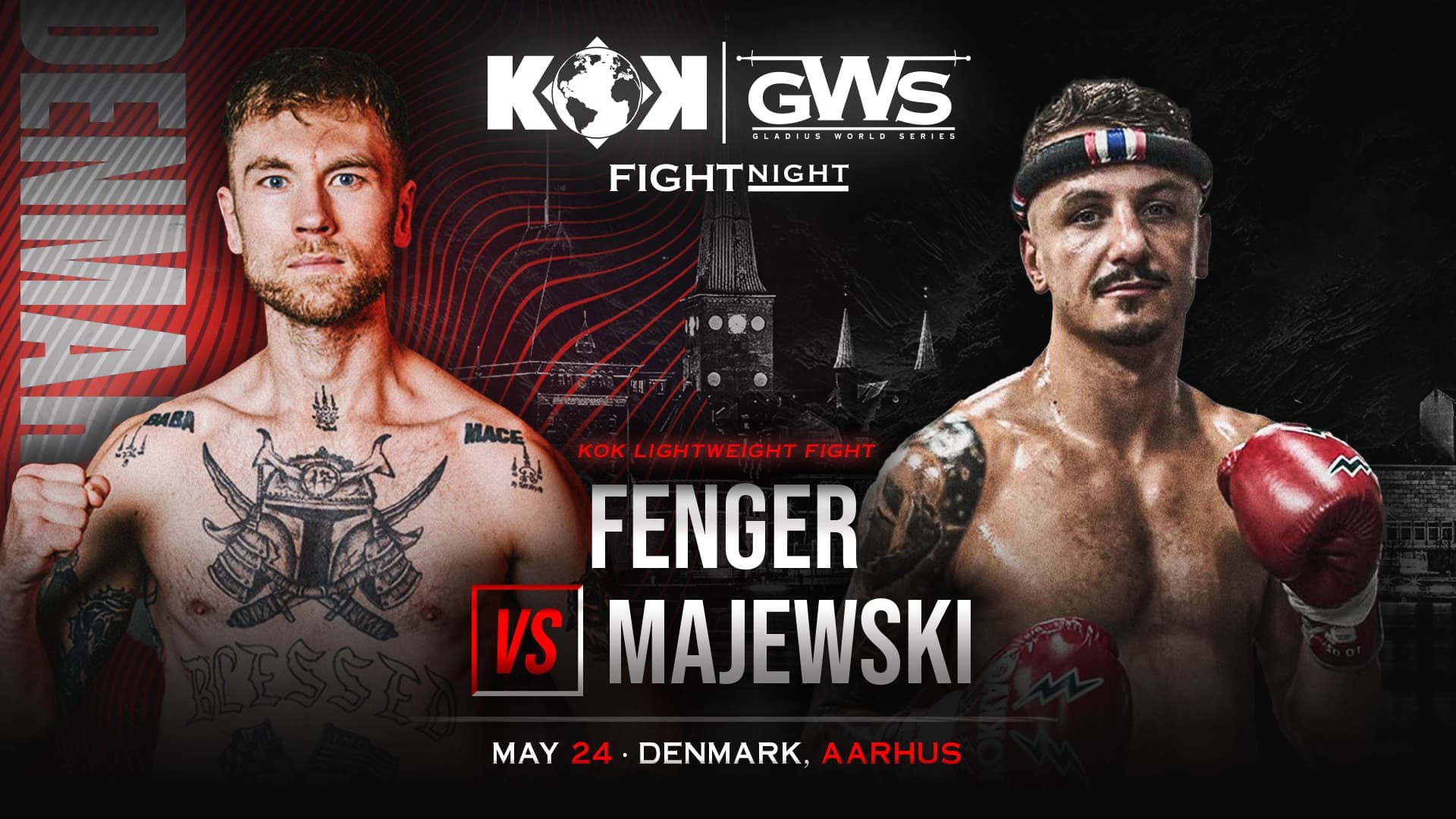 KOK / GWS Fight Night in Denmark event poster