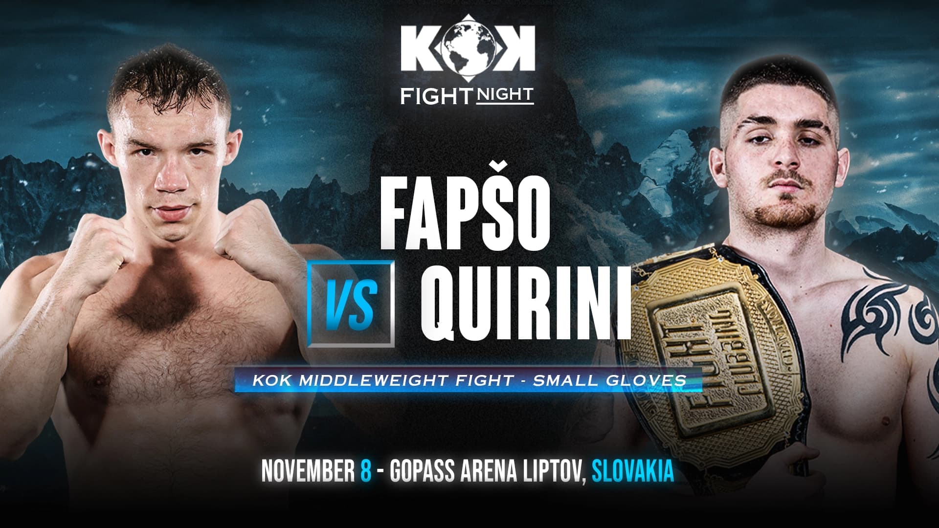 KOK Fight Night in Slovakia – Liptovsky Mikulas event poster